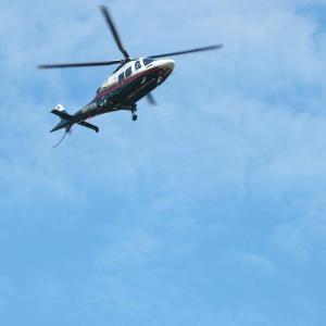 A landscaper is transported by Lifeflight of Maine on Oct. 6 to Maine Medical Center after his weed trimmer came apart. BILL PEARSON/Boothbay Register