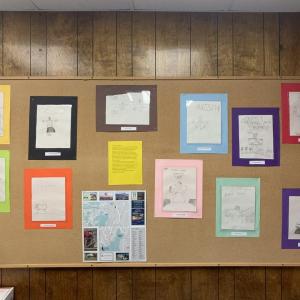 The Southport Central School students’ drawings are in the Southport Post Office. Eileen Higgins photo