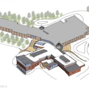 Lavallee Brensinger architects drafted two concepts. This is an artistic rendering presented for Concept #1 which was projected to cost $56 million.