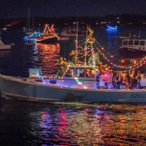Boothbay Lights’ Lighted Boat Parade will be on Saturday, Dec. 12 at 6:45 p.m., followed by the Sparkle Fireworks at 7:30. Mike Leonard photo