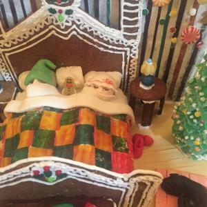 Close up of 2020’s Most Spectacular gingerbread, “ ... And Visions of Sugarplums Danced In Their Heads” by Susan Brackett. This ginger had the most bidders during the four-day Gingerbread Spectacular.