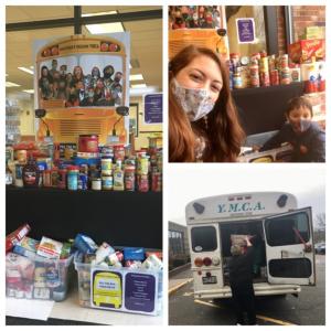 Scenes from the Fill the Bus Food Drive. Courtesy of the Boothbay Region YMCA