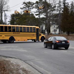 The intersection of Nequasset Road and Route 1. MDOT officials are considering placing a traffic light here. PHIL DI VECE/Wiscasset Newspaper