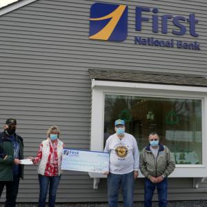 Pictured from left are Boothbay V.E.T.S. treasurer John Hargreaves, First National Bank’s branch manager, Brenda Blackman, Boothbay V.E.T.S. president, Ed Harmon and vice president Arthur Richardson. Courtesy of Samantha Glaude