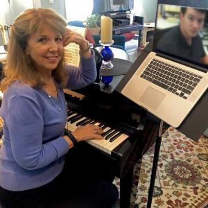 Betsey deGroff in a lesson with one of her students. Courtesy photo