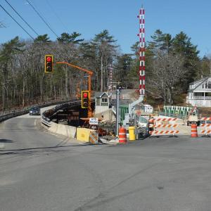 Construction on the Barters Island Bridge stopped April 8 after the work crew reported multiple positive coronavirus cases. BILL PEARSON/Boothbay Register