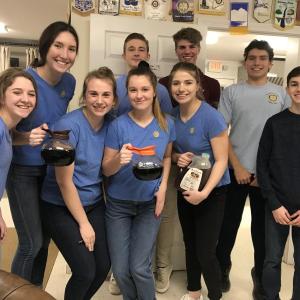 Rotary Interact Club members at the 2020 Rotary Club's annual Valentine's Day party. From left in back: Glory Blethen, Ryan Russell, Class of 2021 Salutatorian Nathan Chatterton, Graham Harris; front: Marissa Peters, Class of 2021 Valedictorian Kylie Brown, Class of 2020 Valedictorian Hali Goodwin, Leni Elder and Ryan Clark. File photo
