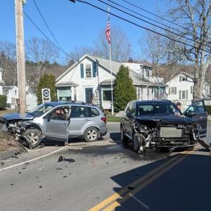 Distracted driving is the reported cause of this April 8 two-vehicle crash at the Townsend Avenue and Union Street intersection. Courtesy photo