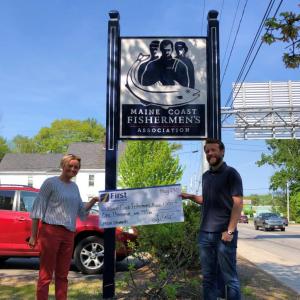 First National Bank’s Business Development Officer, Alyssa Allen and Maine Coast Fishermen’s Association’s Executive Director Ben Martens. Courtesy photo