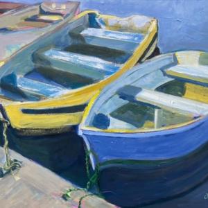 Acrylic by Judy Conlan’s acrylic painting, “The Line Up" is among the work by BRAF members in the June show. Courtesy of BRAF