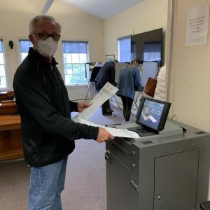 Rod Spear was one of 385 voters in the May 3 town meeting referendum election. BILL PEARSON/Boothbay Register