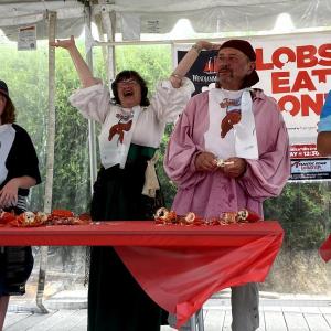 The excitement is contagious at the 59th Windjammer Days Festival’s annual lobster-eating contest. ISABELLE CURTIS//Boothbay Register