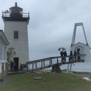 Final day of shooting of “After the Mist Clears,” May 27 at Hendricks Head Light on Southport Island. LISA KRISTOFF/Boothbay Register