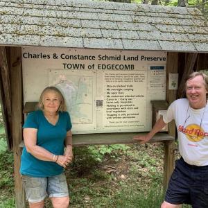 Schmid Land Trust Advisory Chairman Lisa McSwain and David Nutt are part of a seven-person board who advises Edgecomb selectmen about managing the 766-acre preserve. BILL PEARSON/Boothbay Register