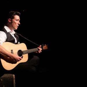 Scott Moreau stars as Johnny Cash in “Ring of Fire” at Portland Stage. Mical Hutson photo