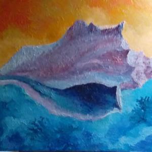 "Sheltering" - 18” x 24” oil on canvas by Fran Scannell, one of SML’s two artists of the month for September and October. Fran Scannell