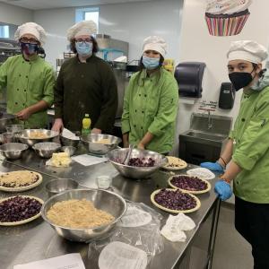 Bath Regional Vocational Center has nine programs including culinary arts. Local students Wade McAdams-Hisle of Edgecomb, Jalysa Tulley-Elyse of Boothbay, Connor Dover, Elijah Pearson of Alna are first year students in the program. BILL PEARSON/Boothbay Register