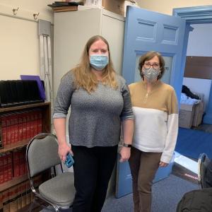 Lincoln County commissioners welcomed two new employees Nov. 16 before their bi-monthly meeting. Amanda Charlton, left, is the district attorney office supervisor and Betty Nelson is a paralegal in the DA’s office. BILL PEARSON/Boothbay Register