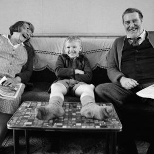 Judi Dench, Jude Hill (film debut) and Ciarán Hinds in a scene from “Belfast” opening at Lincoln Theater Dec. 17. Courtesy of the venue