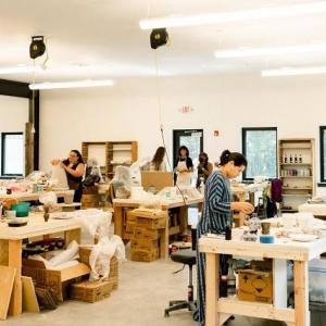 Members of The Color Network in Watershed’s studio in 2021.