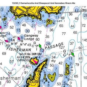 This is a section of local Chart #13293. It contains at least 20 pieces of important navigation information. Don’t know what all the symbols and numbers on the chart mean? You may be gambling the safety of everyone on board every time you get underway. Our course will help you learn what they are and why all of them are important. “Navigating Mid Coast Maine” makes chart reading, navigation, and learning the local waters fun and interesting. All proceeds support the activities of the all-volunteer USGC Auxiliary. Courtesy photo