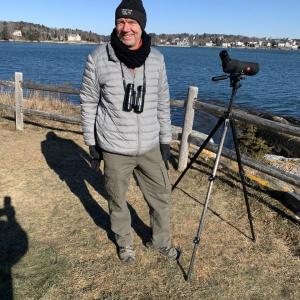 Olivier Langrand is one of hundreds of birders who have traveled hundreds and sometimes thousands of miles to the Boothbay region to see the rare Steller’s sea eagle. Langrand is a French national but lives in Reston, Virginia working as a conservationist. BILL PEARSON/Boothbay Register