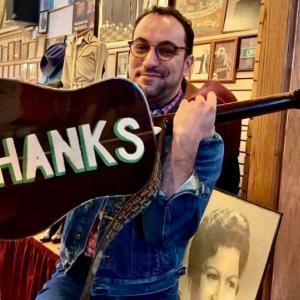 Gabe Tonon , seconds after playing Earnest Tubbs’ custom 1938 D45 guitar at a party in honor of what would have been Tubbs’ 108th birthday last week. Courtesy of Gabe Tonon