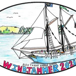 Maria Elaine Michael’s winning design for the 2021 Windjammer Days student T-shirts. Courtesy of Friends of WJD
