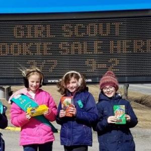 Area Girl Scouts, from left, Arabella Hodgdon, Natalie Flagg and Gigi Blake. Courtesy photo