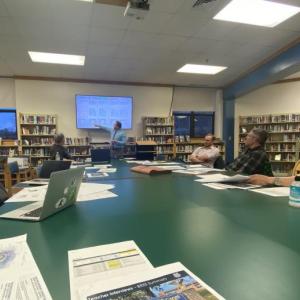 From left, BEC co-chair Abby Jones, Superintendent Robert Kahler, LBPA’s Lance Whitehead and Joe Britton, BEC member Kevin Anthony and BEC co-chair Steve Lorrain. JOSEPH CHARPENTIER/Boothbay Register