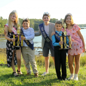 Reigning Kings of the Harbor (Ford Harris & Kameron Fowlie), Reigning Top Royal (Spencer Pottle), Past Miss Windjammers (Alana LaCourse & Sarah Harris). Emily Mirabile photo