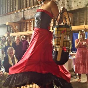 Judges chose Team Calypso’s black and red design as Best Original Design for 2022. Model: Savannah Compare. LISA KRISTOFF/Boothbay Register