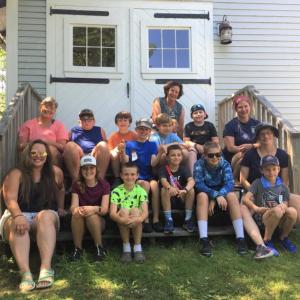 Students from the Boothbay Region during the second week of Burnt Island summer day camp, from left, front: Olivia Hardwick, Blake Durgan, Mason Wenners, Brady Baldwin, Sam Cooper; back row, from left: Byran Hills, Isaac Meyers, John Cooper, James Barter, Eben Robinson. Missing from photo: Xavi Hall. LISA KRISTOFF/Boothbay Register
