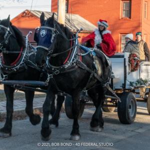 Horse-drawn wagon ride during Wiscasset Marketfest. Bob Bond photo