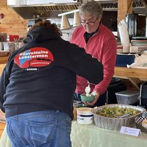Sewall Maddocks dishes up his homemade chili. Courtesy of Jen Mitchell