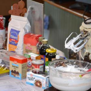 Some of the ingredients and tools used in creating a gingerbread house (or other structure)! File photo