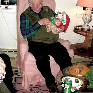 Coast Guard Auxiliary member, Dr. David Racicot, proudly shows his ultimate Yankee Swap! Howard Wright photo