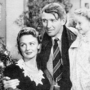 James Stewart and Donna Reed starred in “It’s a Wonderful Life,” pictured here with Karoline Grimes – the only surviving cast member of the 1946 film. Courtesy Camden Opera House