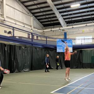 Pickleball action at the Boothbay Region YMCA. Courtesy of Allyson Goodwin/BRYMCA