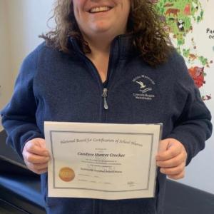 Edgecomb Eddy School nurse Candace “Candie” Crocker recently received National Association of School Nurses accreditation. BILL PEARSON/Boothbay Register