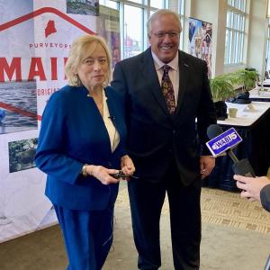 Governor Janet Mills and Paul Coulombe at the Governor’s Conference in Bangor on Tuesday, March 28. Courtesy of Michelle Amero