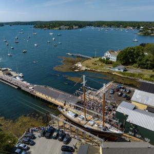 An aerial of The Shipyard at Boothbay Harbor. Courtesy of Bristol Marine