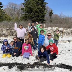 Hearty Roots’ Earth Day adventurers at Pemaquid Beach. Courtey photo