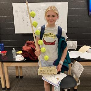Junior Kate Campbell nabs the BRHS math team Genius Trophy. Courtesy photo