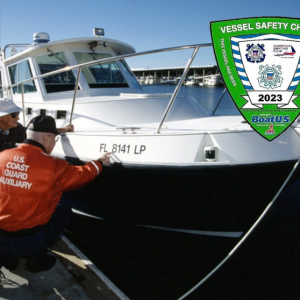 C.G. Auxiliary vessel examiners check all legally required items on your boat. The exams are free and the results are not shared with other agencies. C.G. Auxiliary photo