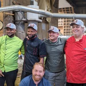 Chef Ralph Smith of Mine Oyster and team take first place Judge’s Choice Award in Claw Down 2023. CANDI JONETH/Boothbay Register