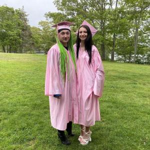 Kyra Blake and Jonny Rines celebrate graduating from adult education and receiving their HiSETs. ISABELLE CURTIS/Boothbay Register