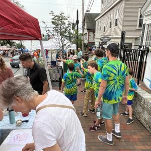Busy sidewalks are a feature of Wiscasset Art Walk. Bob Bond photo