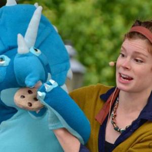 Lindsay Aucella and one of her puppets. Courtesy of BHML