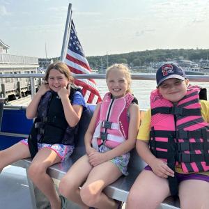 Aboard the Novelty with, from left, Avery Peck, Grace Thornton, Kaylee Wayda and Chloe Erwin. Courtesy photo